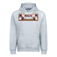 Heather Grey mom burgundy flowers with leopard Urban Hoodie - TumblerDesignByShophia