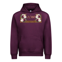 Mauve Wine mom burgundy flowers with leopard Urban Hoodie - TumblerDesignByShophia