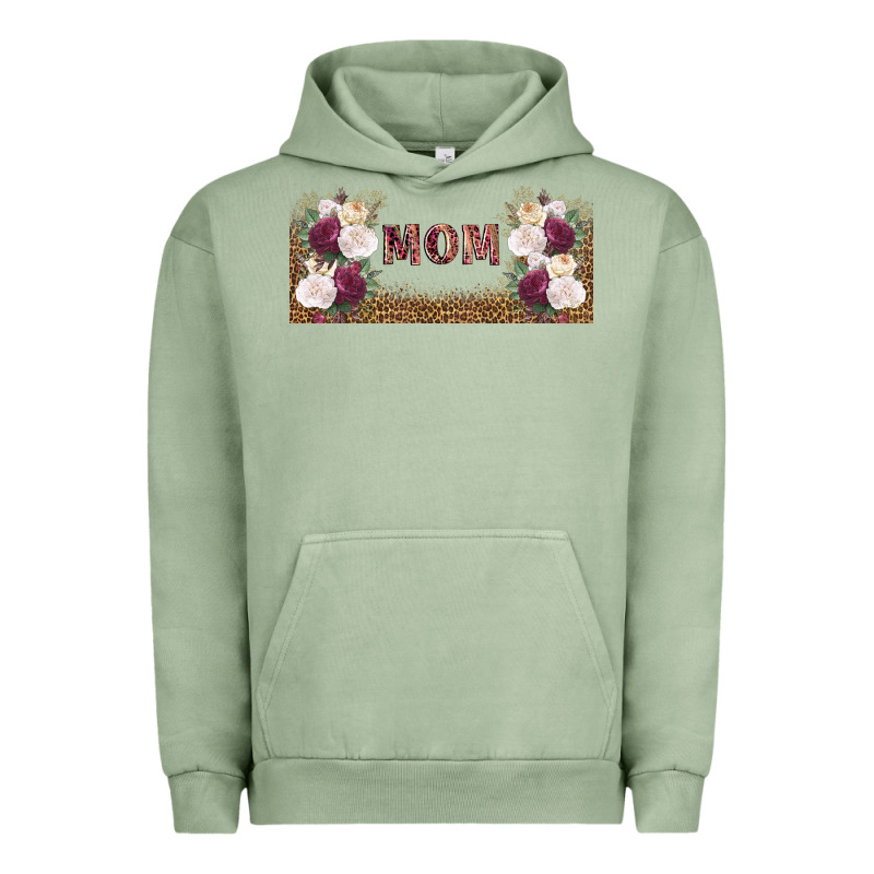 Mom Burgundy Flowers With Leopard Urban Hoodie by TumblerDesignByShophia | Teevron