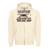 Sandshell caffeine & kindness Zipper Hoodie - MaliasSmallBusiness