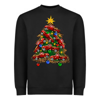 Black christmas truck tree Heavyweight Sweatshirt - FaDigitalArtStudio