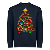 Navy christmas truck tree Heavyweight Sweatshirt - FaDigitalArtStudio