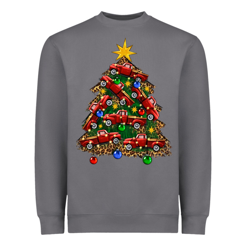 Christmas Truck Tree Heavyweight Sweatshirt by FaDigitalArtStudio | Teevron