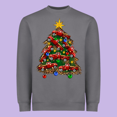 Christmas Truck Tree Heavyweight Sweatshirt Designed By Fadigitalartstudio