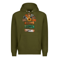 Army Green small town girl western windmill wooden boards Premium Hoodie - Jasminsmagicworld