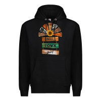 Black small town girl western windmill wooden boards Premium Hoodie - Jasminsmagicworld