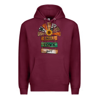 Burgundy small town girl western windmill wooden boards Premium Hoodie - Jasminsmagicworld