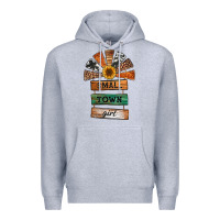 Heather Grey small town girl western windmill wooden boards Premium Hoodie - Jasminsmagicworld