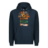 Navy small town girl western windmill wooden boards Premium Hoodie - Jasminsmagicworld
