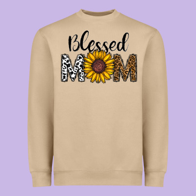Blessed Mom Heavyweight Sweatshirt Designed By Cowhidedigitalart