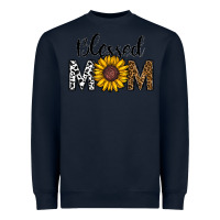 Navy blessed mom Heavyweight Sweatshirt - CowhideDigitalArt