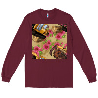 Burgundy trencher chain seamless pattern Long Sleeve Tee - BundleAndBundleShop