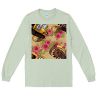 Matcha trencher chain seamless pattern Long Sleeve Tee - BundleAndBundleShop