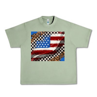 Oil Green American flag and racee flag Urban Heavy Tee - AdoDesignShop