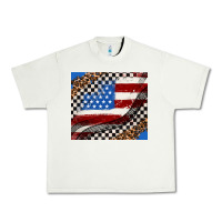 Pistachio American flag and racee flag Urban Heavy Tee - AdoDesignShop