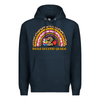 Navy back to school rainbow hello second grade Premium Hoodie - AdoDesignShop