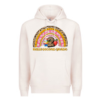 Pale Pink back to school rainbow hello second grade Premium Hoodie - AdoDesignShop
