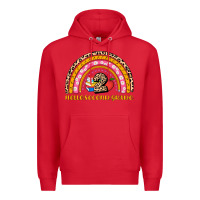 Red back to school rainbow hello second grade Premium Hoodie - AdoDesignShop