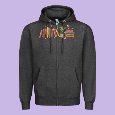 Book Tropes Zipper Hoodie Designed By Maliassmallbusiness