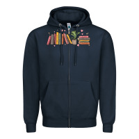 Navy book tropes Zipper Hoodie - MaliasSmallBusiness
