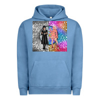 Pigment Pebble Blue gothic girl and colorful girl best friends Urban Hoodie - TumblerDesignByShophia
