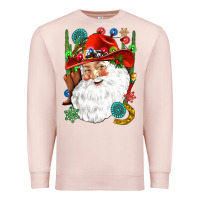 Pale Pink Cowboy Santa Premium Sweatshirt - NancyCooperArtShop