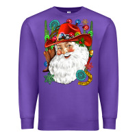 Purple Cowboy Santa Premium Sweatshirt - NancyCooperArtShop
