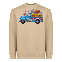 Mushroom american truck and flag with stars Heavyweight Sweatshirt - HRA Design Shop
