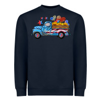 Navy american truck and flag with stars Heavyweight Sweatshirt - HRA Design Shop