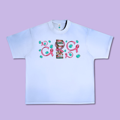 Faith Ribbon Gemstone Urban Heavy Tee Designed By Jahusdesignshop