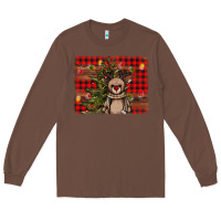 Chestnut reindeer trees background Long Sleeve Tee - AdoDesignShop