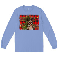 Colony Blue reindeer trees background Long Sleeve Tee - AdoDesignShop
