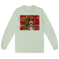 Matcha reindeer trees background Long Sleeve Tee - AdoDesignShop