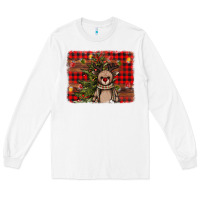 White reindeer trees background Long Sleeve Tee - AdoDesignShop