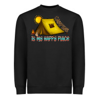 Black camping is my happy place Heavyweight Sweatshirt - CowhideDigitalArt