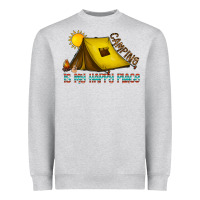 Heather Grey camping is my happy place Heavyweight Sweatshirt - CowhideDigitalArt