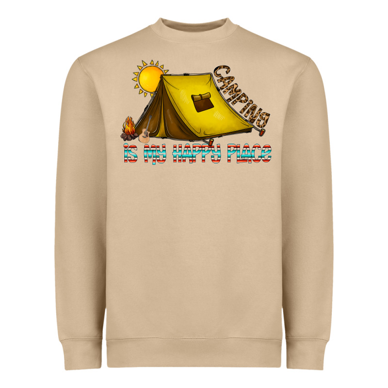Camping Is My Happy Place Heavyweight Sweatshirt by CowhideDigitalArt | Teevron