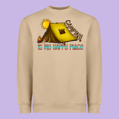 Camping Is My Happy Place Heavyweight Sweatshirt Designed By Cowhidedigitalart