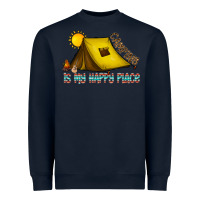 Navy camping is my happy place Heavyweight Sweatshirt - CowhideDigitalArt