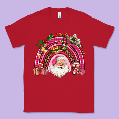 Pink Christmas Rainbow Classic Tee Designed By Adodesignshop
