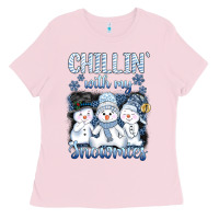 Bubblegum Pink chillin  with my sowmies Ladies Tee - AdoDesignShop