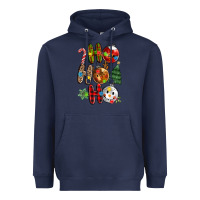 Navy ho ho ho with Heavyweight Hoodie - MaliasSmallBusiness