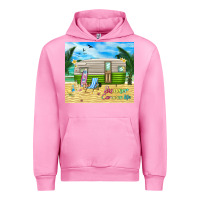 Fuchsia Pink summer caravan life Urban Hoodie - TumblerDesignByShophia