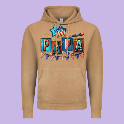 American Papa 4th Of July Vintage Hoodie Designed By Cowgirlartshop