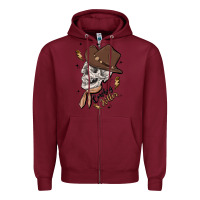 Burgundy cowboy killer Zipper Hoodie - MaliasSmallBusiness