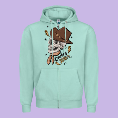 Cowboy Killer Zipper Hoodie Designed By Maliassmallbusiness