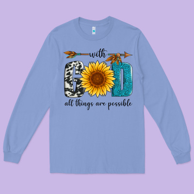 With God All Things Are Possible Long Sleeve Tee Designed By Artiststas