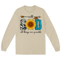 Mushroom with god all things are possible Long Sleeve Tee - Artiststas