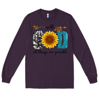 Plum with god all things are possible Long Sleeve Tee - Artiststas