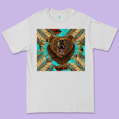 Bear Native American  Tumbler Premium Tee Designed By Barkaloodesign